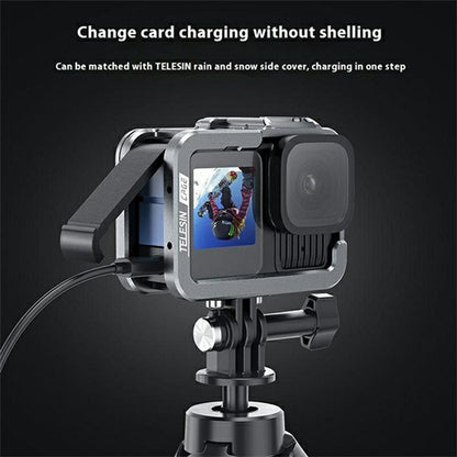 TELESIN 6-FMS-14-TGP Camera Cover for GoPro Hero 13  /  12  /  11 Metal Cage Vertical Shooting Anti Drop Protector
