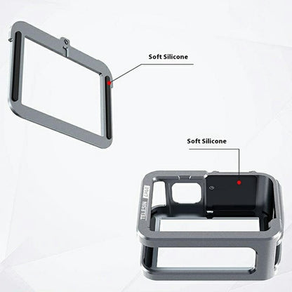 TELESIN 6-FMS-14-TGP Camera Cover for GoPro Hero 13  /  12  /  11 Metal Cage Vertical Shooting Anti Drop Protector