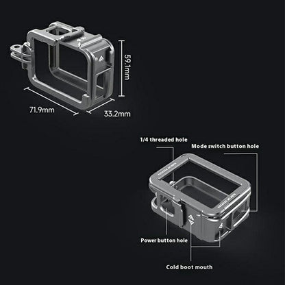 TELESIN 6-FMS-14-TGP Camera Cover for GoPro Hero 13  /  12  /  11 Metal Cage Vertical Shooting Anti Drop Protector