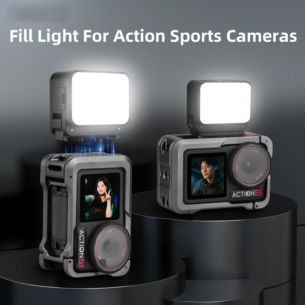 FLYMILE Action Camera Fill Light for DJI Osmo Pocket 3 Photography Lighting IPX4 Waterproof Magnetic Mount