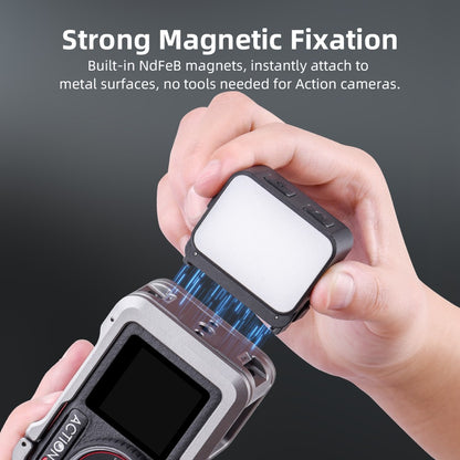 FLYMILE Action Camera Fill Light for DJI Osmo Pocket 3 Photography Lighting IPX4 Waterproof Magnetic Mount