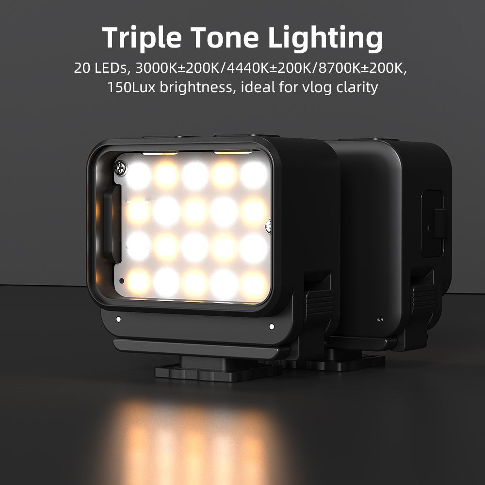 FLYMILE Action Camera Fill Light for DJI Osmo Pocket 3 Photography Lighting IPX4 Waterproof Magnetic Mount
