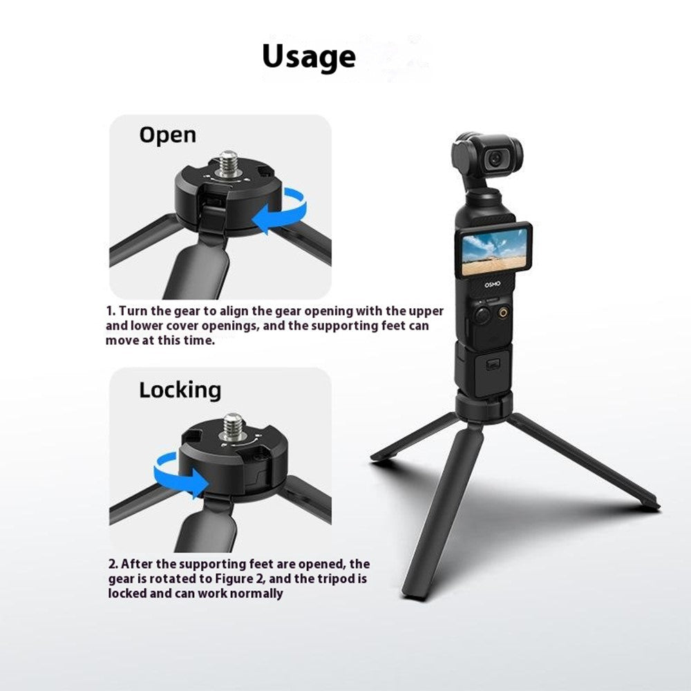 TELESIN GP-AAT-003-DZ For DJI Osmo Pocket 3 Aluminum Alloy Tripod Desktop Phone Stand