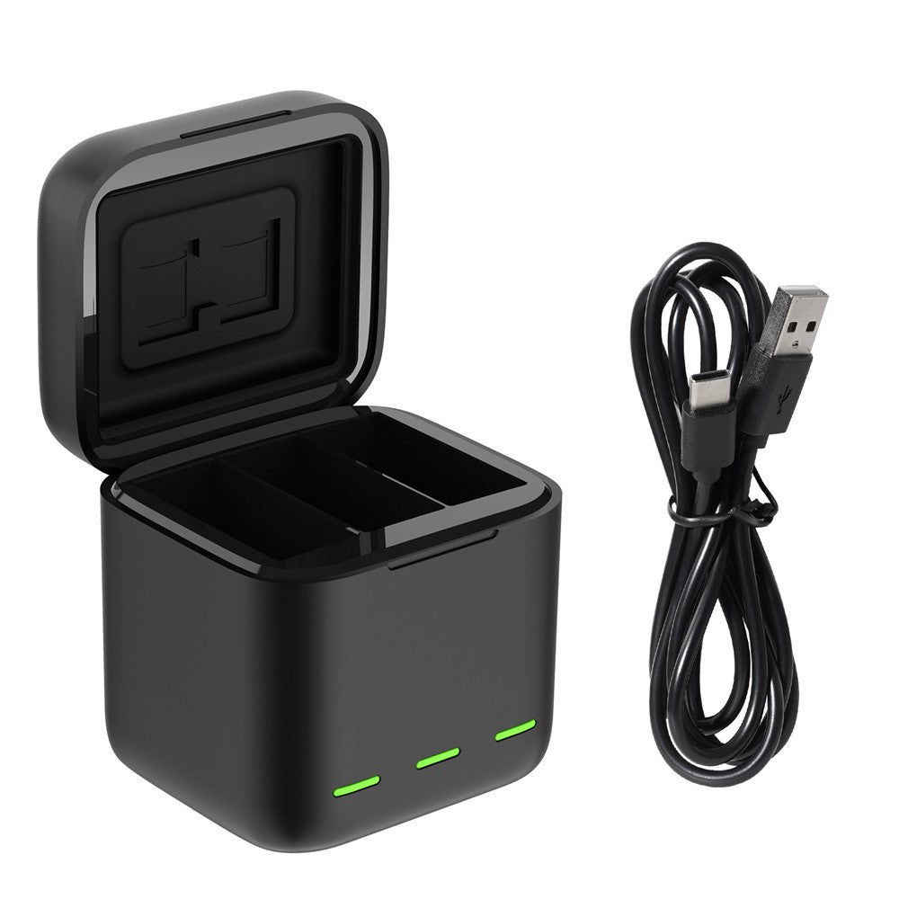 TELESIN S0-BCG-10-TGP For GoPro Hero 13 3-Slot Battery Charging Box Memory Card Storage Case