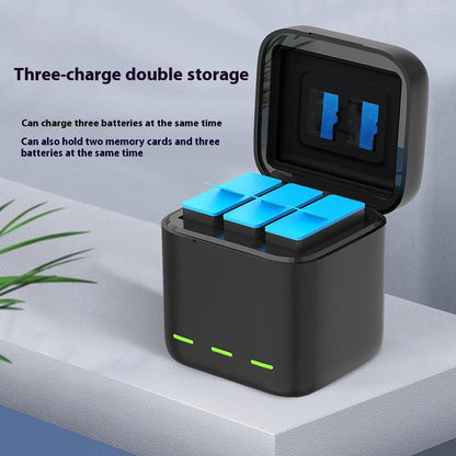 TELESIN S0-BCG-10-TGP For GoPro Hero 13 3-Slot Battery Charging Box Memory Card Storage Case