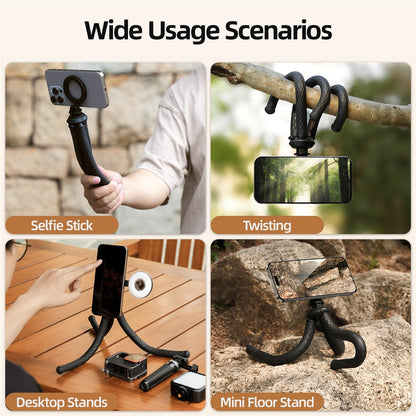 TELESIN P3-FM-02 Magnetic Phone Tripod Flexible Octopus Desktop Stand Adjustable Angle