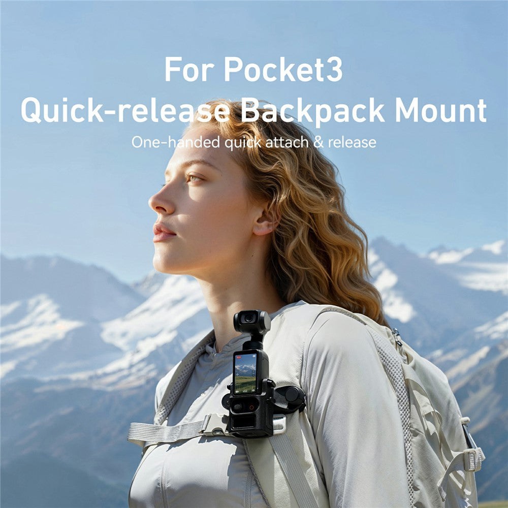 TELESIN S3-JFM-02-TDJ For DJI Osmo Pocket 3 Backpack Quick Release Mount Dual Shoulder Bag Fixing Clip