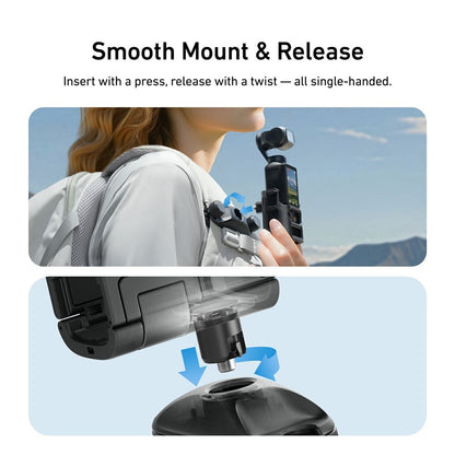 TELESIN S3-JFM-02-TDJ For DJI Osmo Pocket 3 Backpack Quick Release Mount Dual Shoulder Bag Fixing Clip