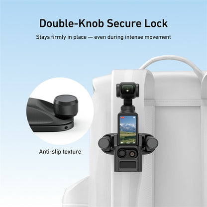 TELESIN S3-JFM-02-TDJ For DJI Osmo Pocket 3 Backpack Quick Release Mount Dual Shoulder Bag Fixing Clip