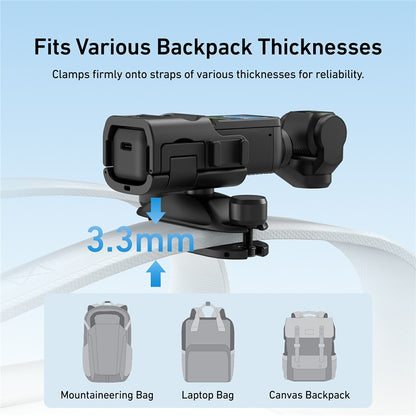 TELESIN S3-JFM-02-TDJ For DJI Osmo Pocket 3 Backpack Quick Release Mount Dual Shoulder Bag Fixing Clip