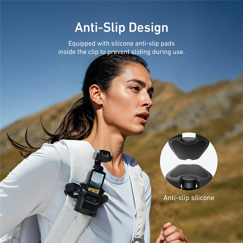 TELESIN S3-JFM-02-TDJ For DJI Osmo Pocket 3 Backpack Quick Release Mount Dual Shoulder Bag Fixing Clip