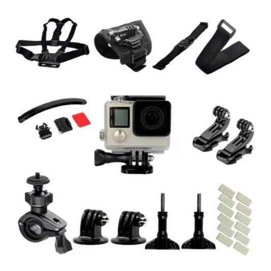 17 in 1 Accessories Kit For GoPro Hero 4 / 3 Action Camera Cycling Sports Rotation Glove Palm Strap Mount Set