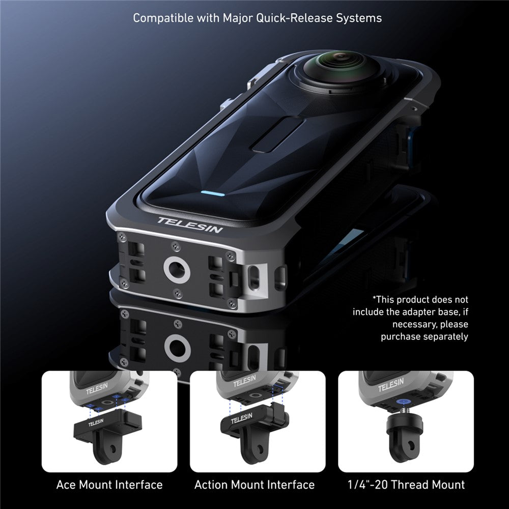 TELESIN S6-FMS-19-TIS For Insta360 X5 Camera Protective Case Frame Cold Shoe Cage