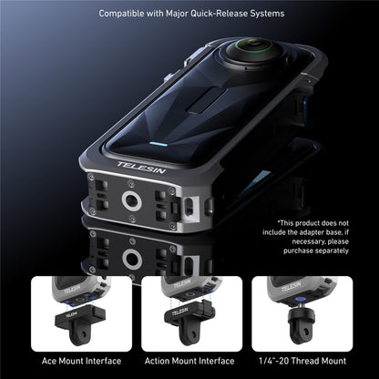 TELESIN S6-FMS-19-TIS For Insta360 X5 Camera Protective Case Frame Cold Shoe Cage
