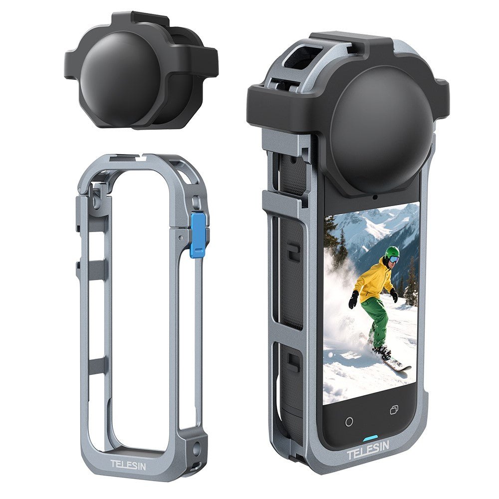 TELESIN S6-FMS-19-TIS For Insta360 X5 Camera Protective Case Frame Cold Shoe Cage