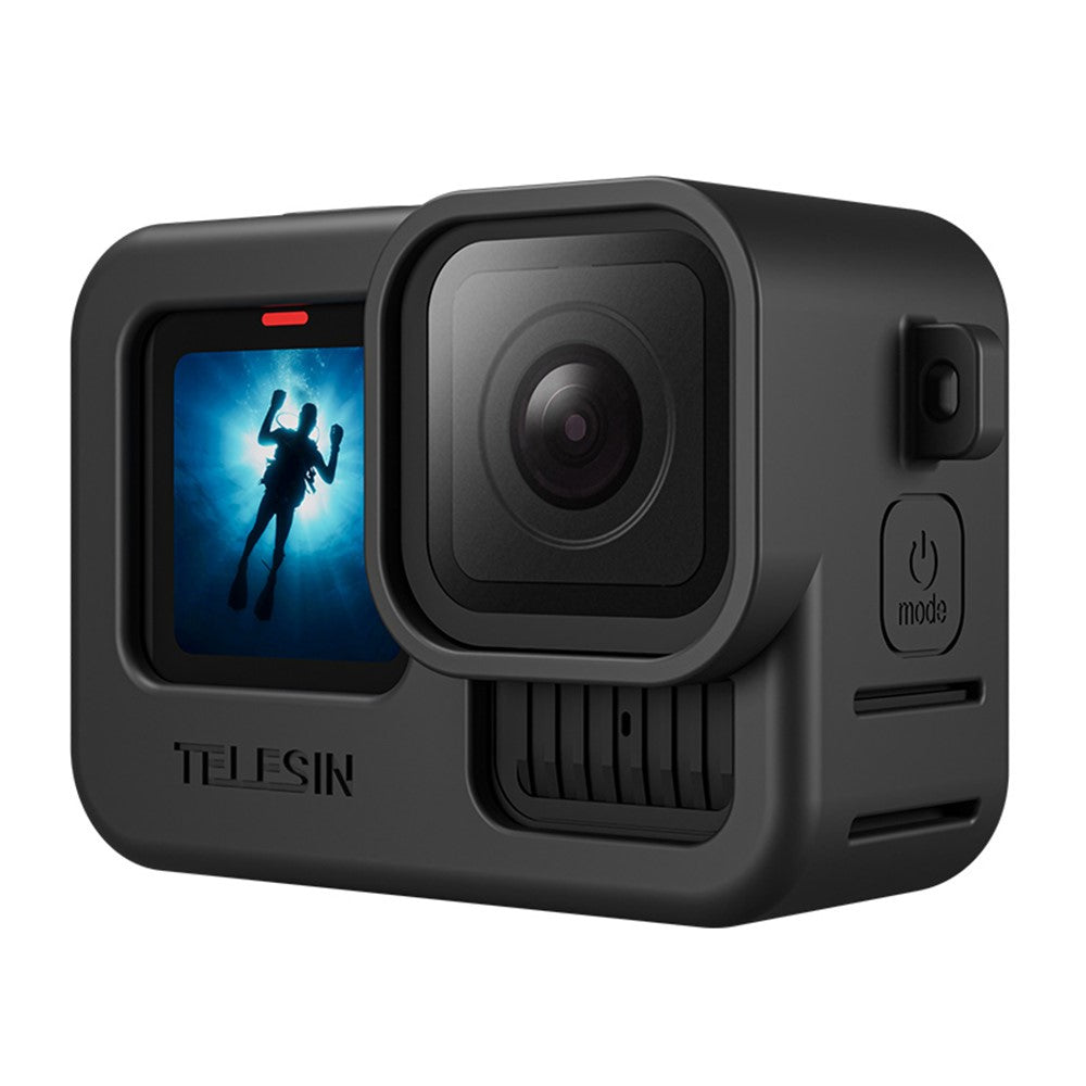 TELESIN S6-PTC-010-TGP Silicone Protective Case For GoPro Hero 13 / 12 / 11 / 10 / 9 Lens Cap Shockproof Cover with Neck / Wrist Strap