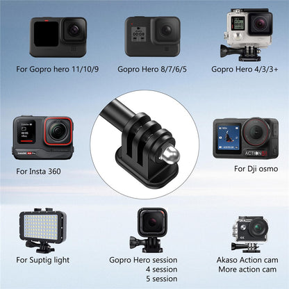 VRIG For GoPro Camera 1 / 4 Inch Adapter Universal 180 Degree Tilt Adjustment Mount Base