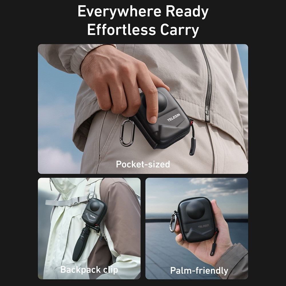 TELESIN S6-PRC-22-TDJ For DJI Osmo 360 Camera Body Protection Bag Mini Storage Pouch with Bottom Opening Design