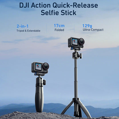 TELESIN S1-MNP-13-TDJ Retractable Tripod for DJI Osmo 360 / Action 5 Pro / 4 / 3 Camera Mini Selfie Stick