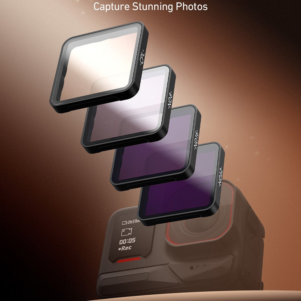TELESIN S5-FLT-27-TIS For Insta360 Ace Pro / Pro 2 Polarizing Filter Set with CPL / ND8 / ND16 / ND32 Filters