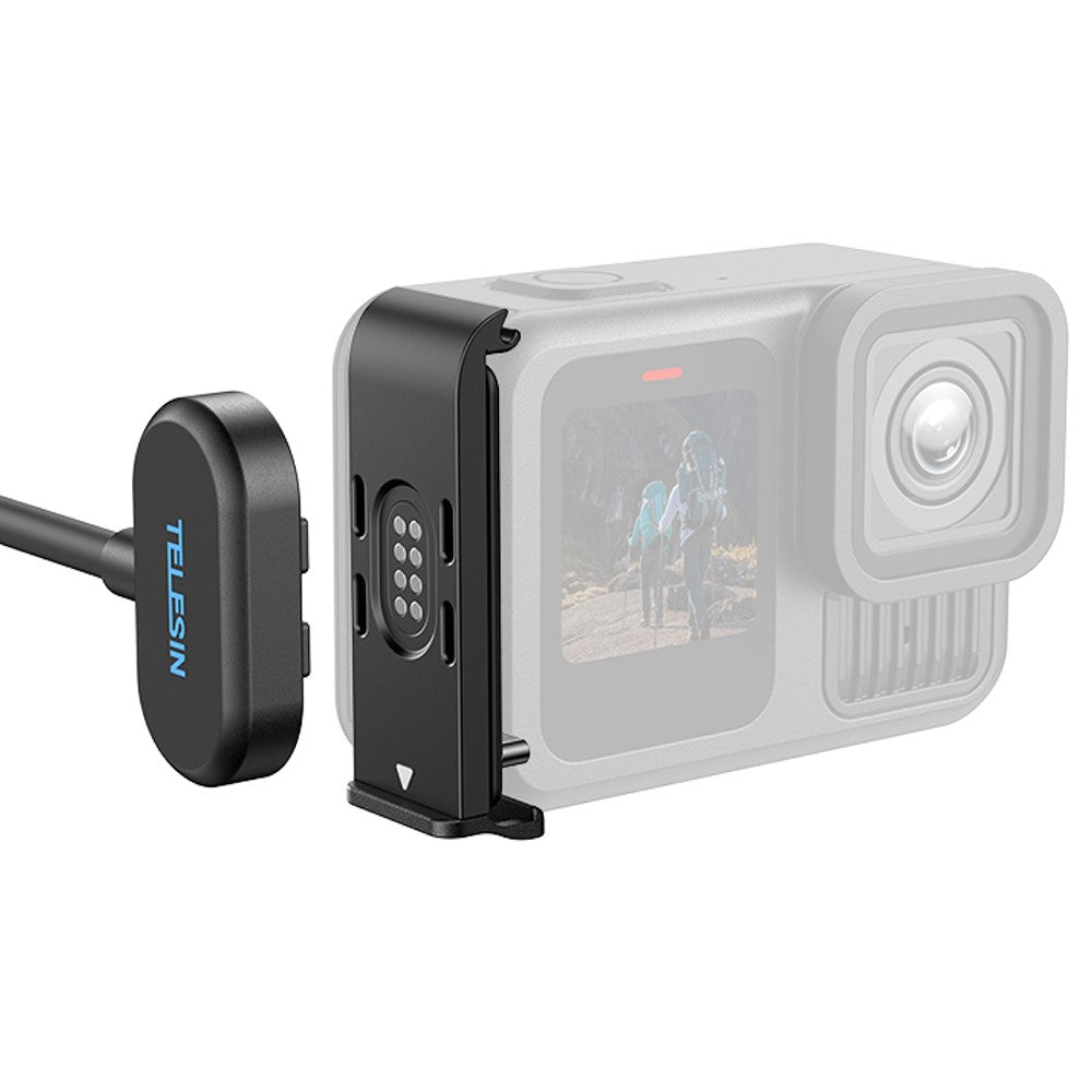 TELESIN S6-CLC-01-TGP For GoPro Hero 13 / 12 / 11 / 10 / 9 Magnetic Charging Cable with Side Cover IPX5 Waterproof Quick Release
