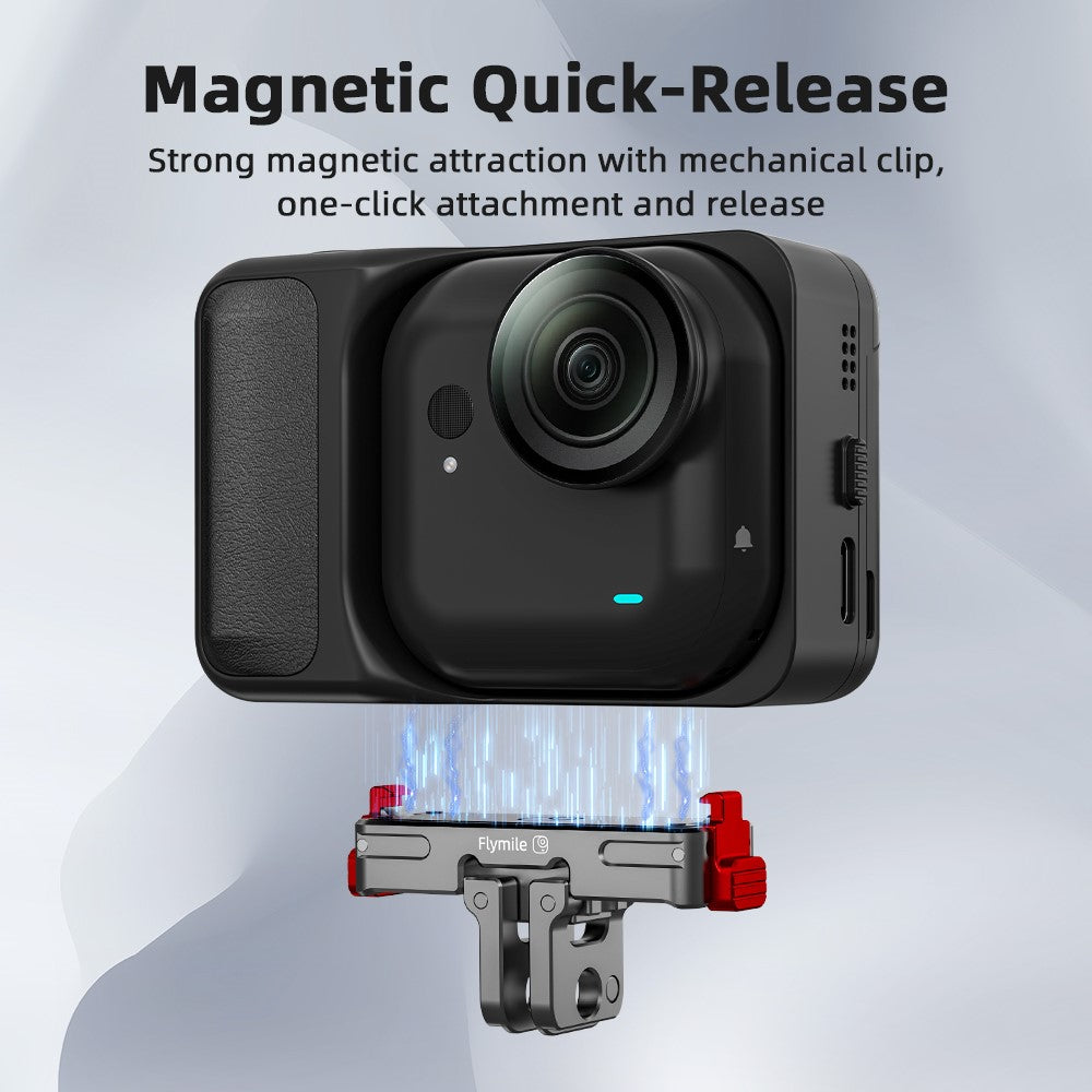 FLYMILE For Insta360 Go Ultra Magnetic Mount Adapter Quick Release Base Shockproof Metal Camera Accessories