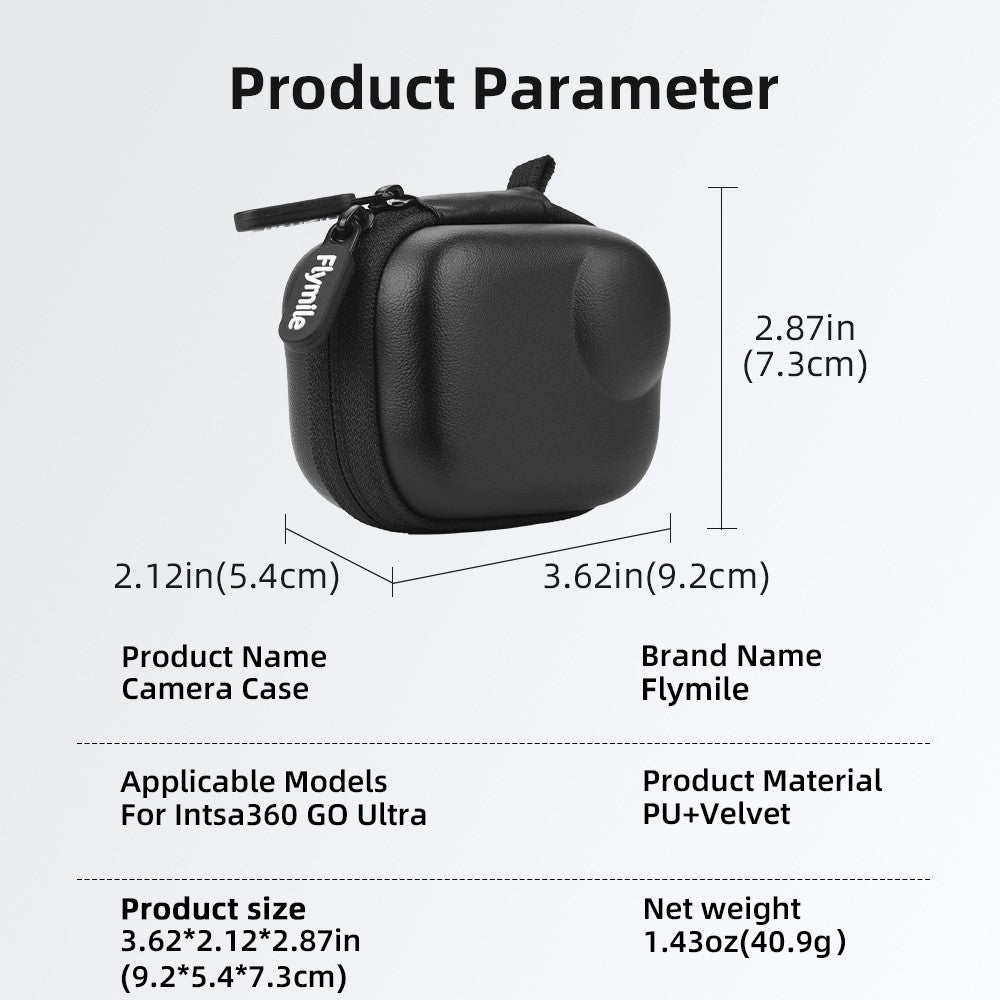 FLYMILE For Insta360 Go Ultra Storage Bag Shockproof Camera Carrying Case Protective Cover