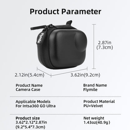 FLYMILE For Insta360 Go Ultra Storage Bag Shockproof Camera Carrying Case Protective Cover