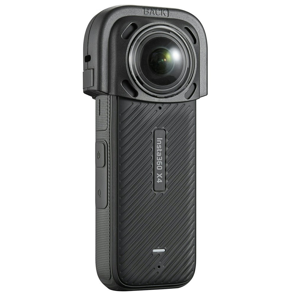 086 For Insta360 X4 Action Camera Lens Protector ABS + Tempered Glass Snap-on Lens Guard