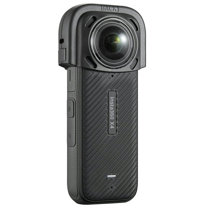 086 For Insta360 X4 Action Camera Lens Protector ABS + Tempered Glass Snap-on Lens Guard