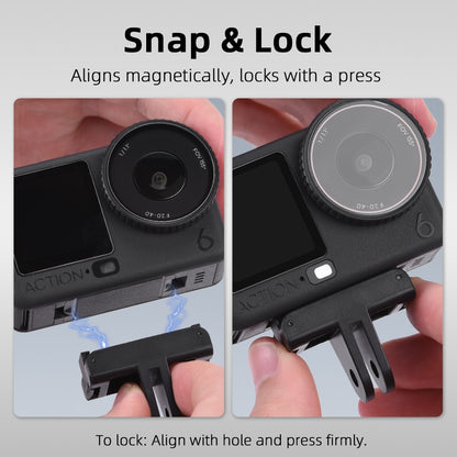 FLYMILE For DJI Osmo Nano / Action 6 Camera Magnetic Quick Release Adapter Two Claw Mount Base