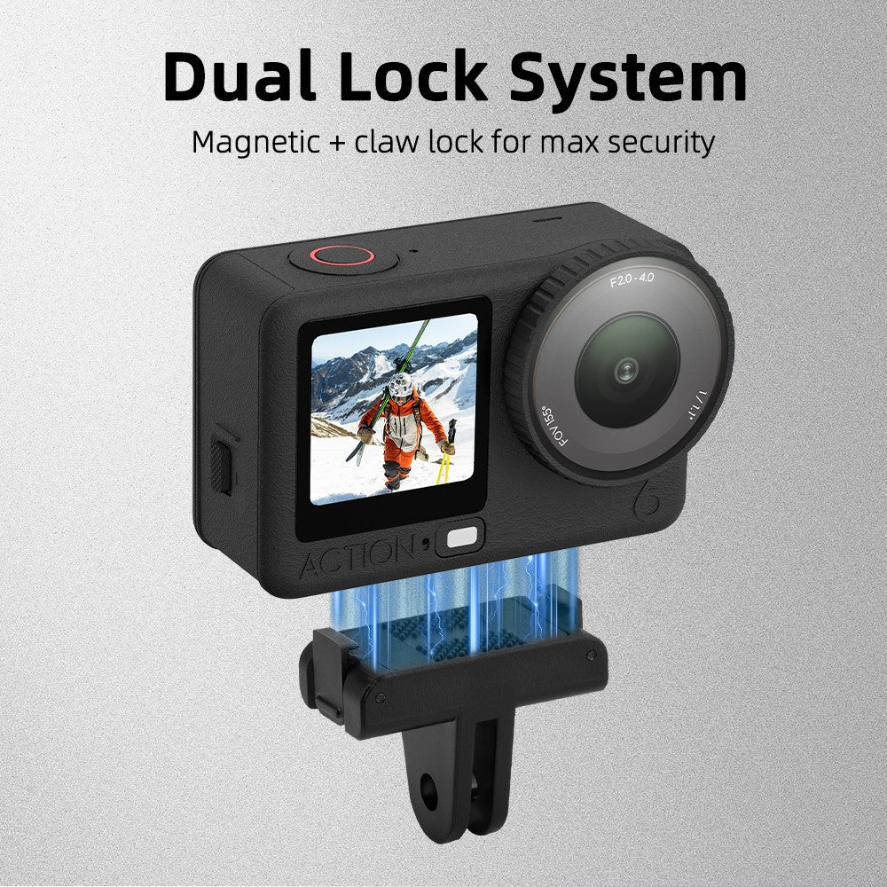FLYMILE For DJI Osmo Nano / Action 6 Camera Magnetic Quick Release Adapter Two Claw Mount Base
