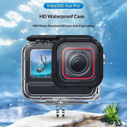 TELESIN For Insta360 Ace Pro 2 Waterproof Case 45m Underwater Diving Shell Protective Cover