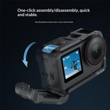 TELESIN S6-FMS-35-TDJ For DJI Osmo Action 6 Aluminum Alloy Camera Cage Ultra Light Shockproof Action Camera Protective Case