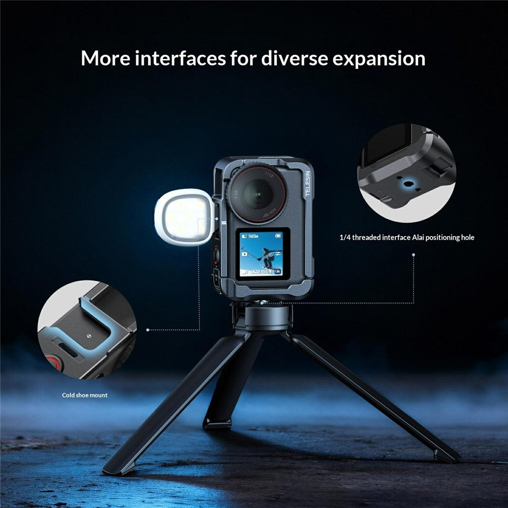 TELESIN S6-FMS-35-TDJ For DJI Osmo Action 6 Aluminum Alloy Camera Cage Ultra Light Shockproof Action Camera Protective Case