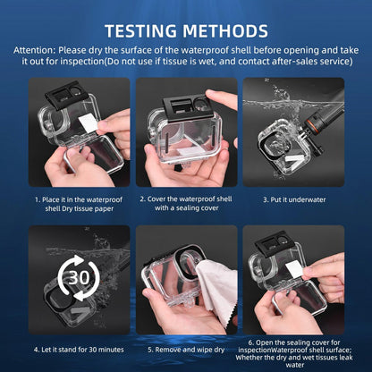 For DJI Osmo Action 6 60m Depth Camera Waterproof Case Transparent PC + Tempered Glass Anti Fog Underwater Housing