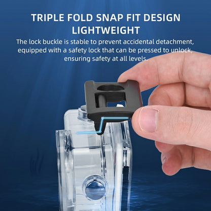 For DJI Osmo Action 6 60m Depth Camera Waterproof Case Transparent PC + Tempered Glass Anti Fog Underwater Housing