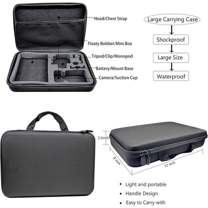 55 in 1 Camera Mount Accessory Kit for DJI Osmo Action 5 Pro / 4 / 3 Waterproof Housing with Filters Set