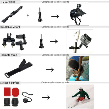 55 in 1 Camera Mount Accessory Kit for DJI Osmo Action 5 Pro / 4 / 3 Waterproof Housing with Filters Set