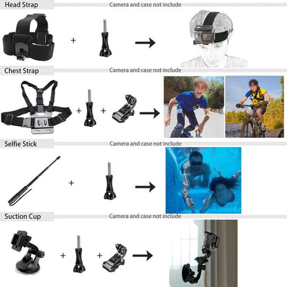 55 in 1 Camera Mount Accessory Kit for DJI Osmo Action 5 Pro / 4 / 3 Waterproof Housing with Filters Set