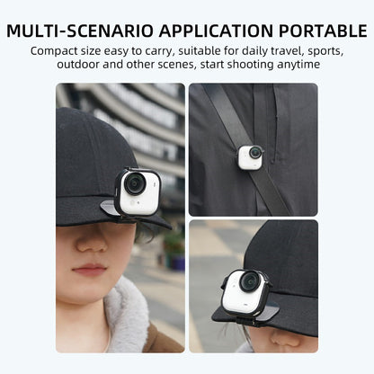 FLYMILE For Insta360 Go Ultra Cap Clip Camera Mount Baseball Hat Clip Sports Camera POV Vlog Mount