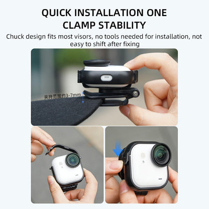 FLYMILE For Insta360 Go Ultra Cap Clip Camera Mount Baseball Hat Clip Sports Camera POV Vlog Mount