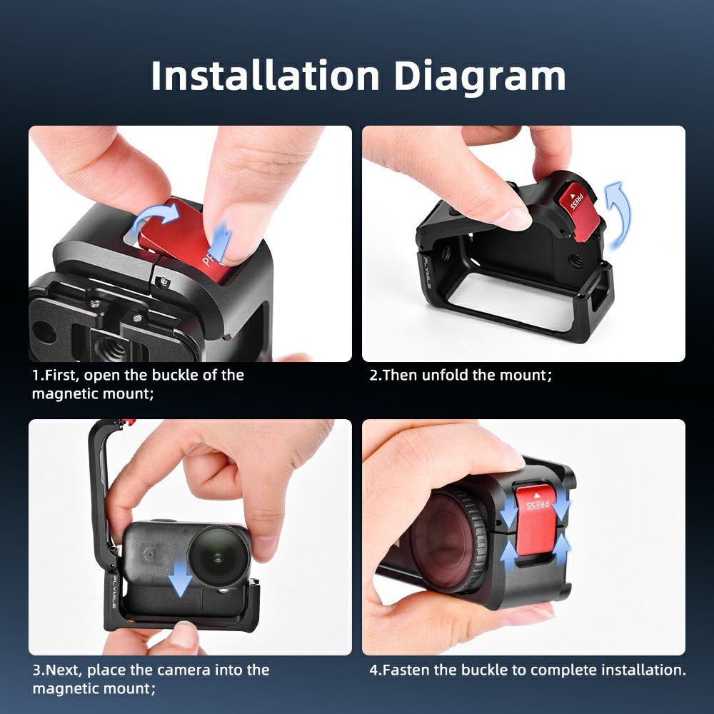 FLYMILE For DJI Osmo Nano Magnetic Expansion Mount Aluminum Alloy Frame Camera Accessory