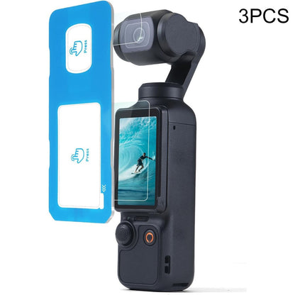 2 Sets For DJI Osmo Pocket 3 Camera Screen Film + Lens Film Tempered Glass 9H Hardness Screen Protectors