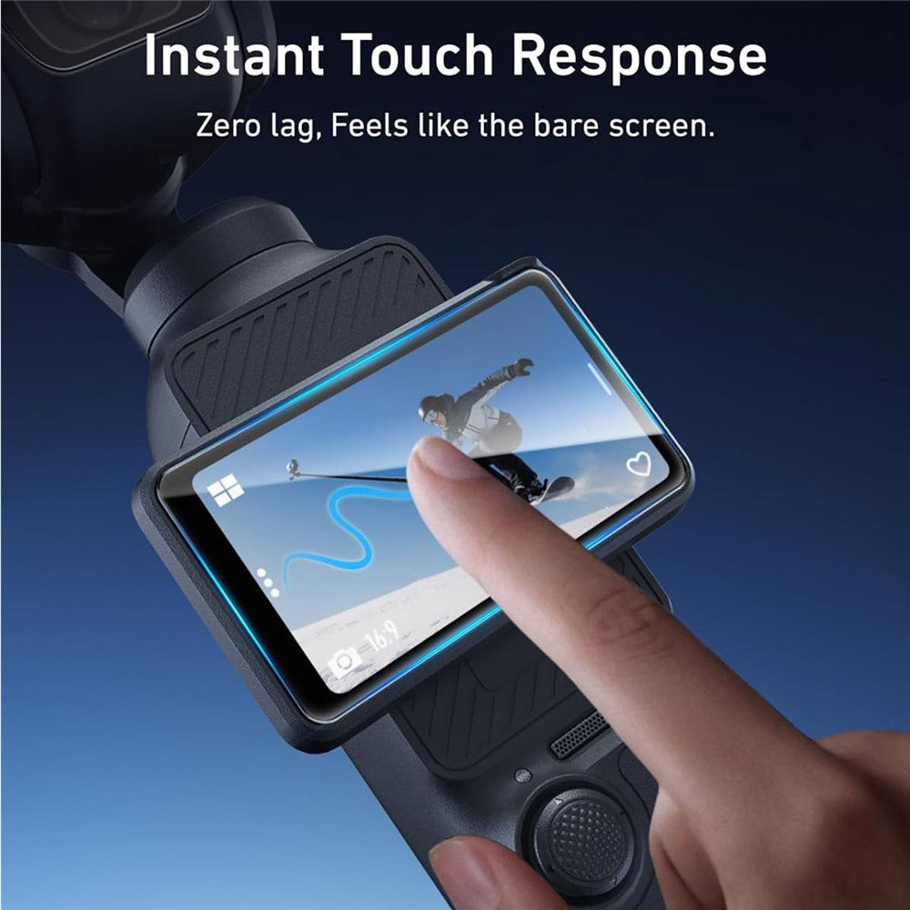 2 Sets For DJI Osmo Pocket 3 Camera Screen Film + Lens Film Tempered Glass 9H Hardness Screen Protectors