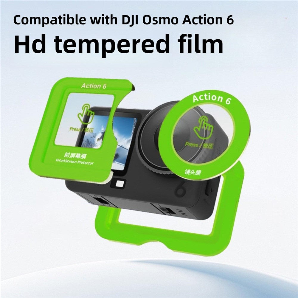 For DJI Osmo Action 6 Home Screen Film + Front Screen Film + Lens Protector Tempered Glass Camera Film Set