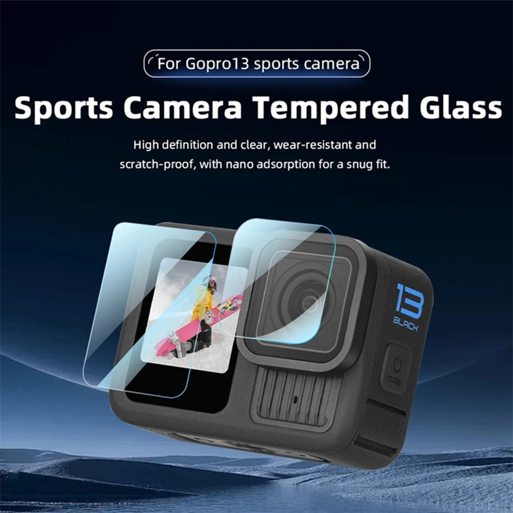 2 Sets for GoPro Hero 13 Home Screen Film + Front Screen Film + Lens Protector Tempered Glass Camera Film Set