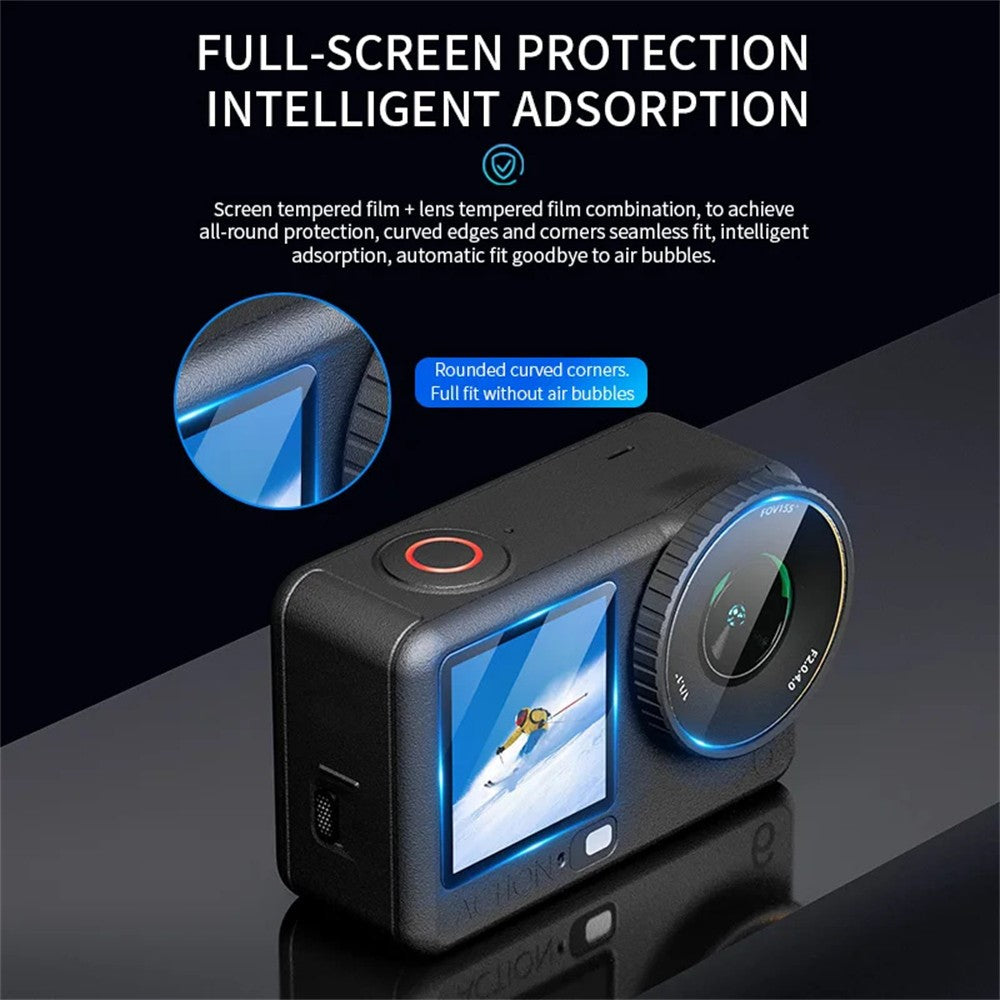 3 Sets for DJI Osmo Action 6 Home Screen Film + Front Screen Film + Lens Protector Tempered Glass Camera Film Set