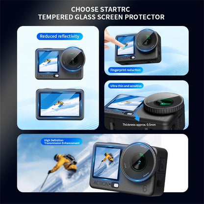3 Sets for DJI Osmo Action 6 Home Screen Film + Front Screen Film + Lens Protector Tempered Glass Camera Film Set