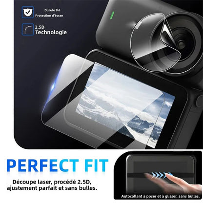 3 Sets For DJI Osmo Nano Tempered Glass Screen Film + Soft PE Lens Protector Camera Film Set